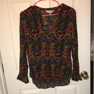 Tunic floral button up shirt